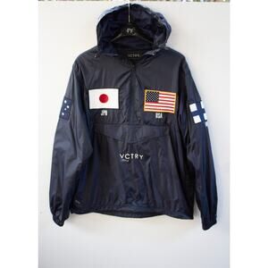 10 DEEP FALL GLOBAL GAMES NAVY PULLOVER JACKET VCTRY WINDBREAKER SIZE MEDIUM